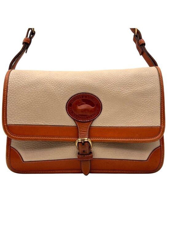 Dooney & Bourke Handbags - Dooney & Bourke Vintage All-Weather Leather Purse Shoulder Bag Tan Made in USA